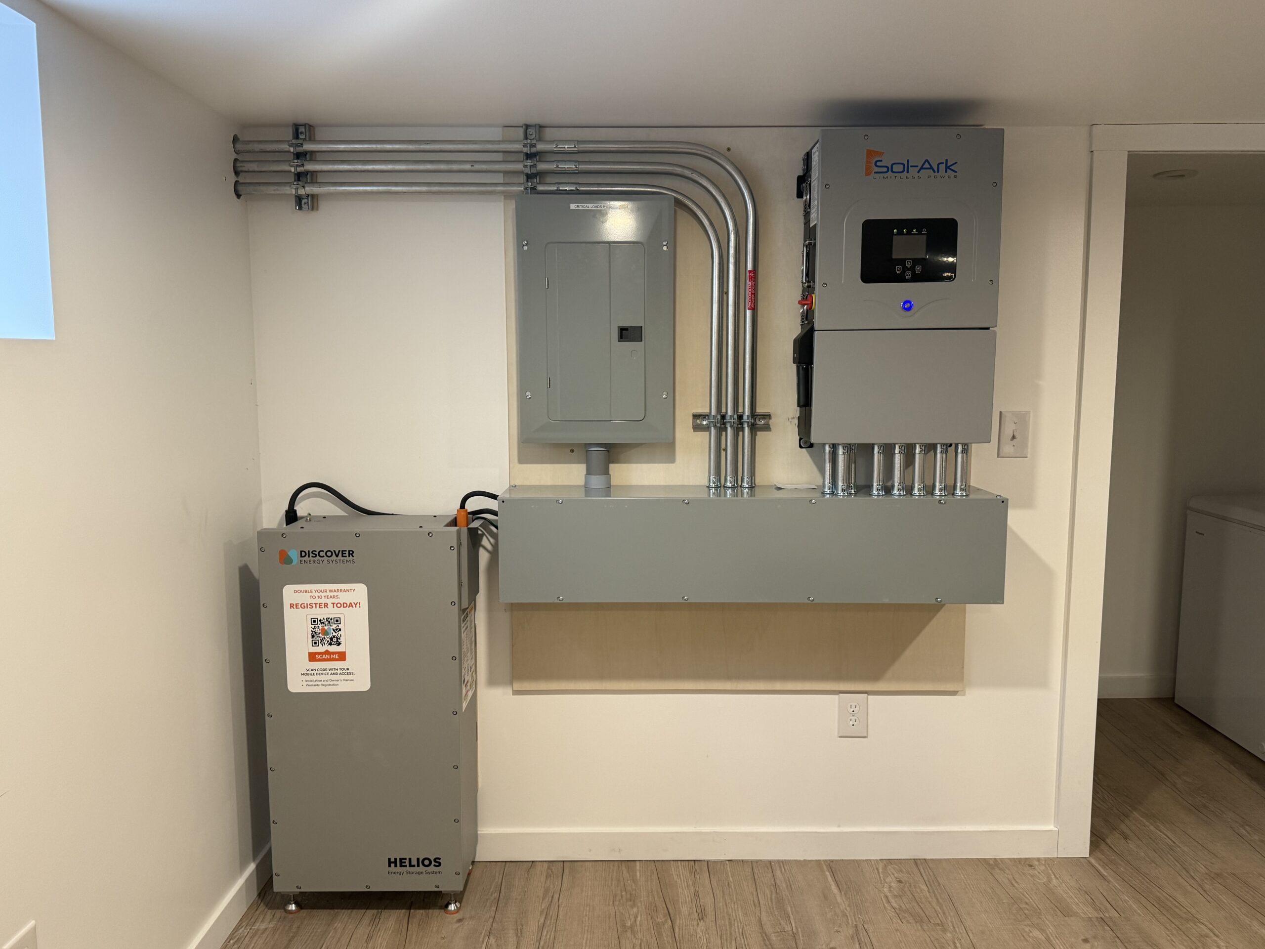 Sol-Ark Inverter with Discover Helios Battery installation for a seasonal home in Petoskey, MI