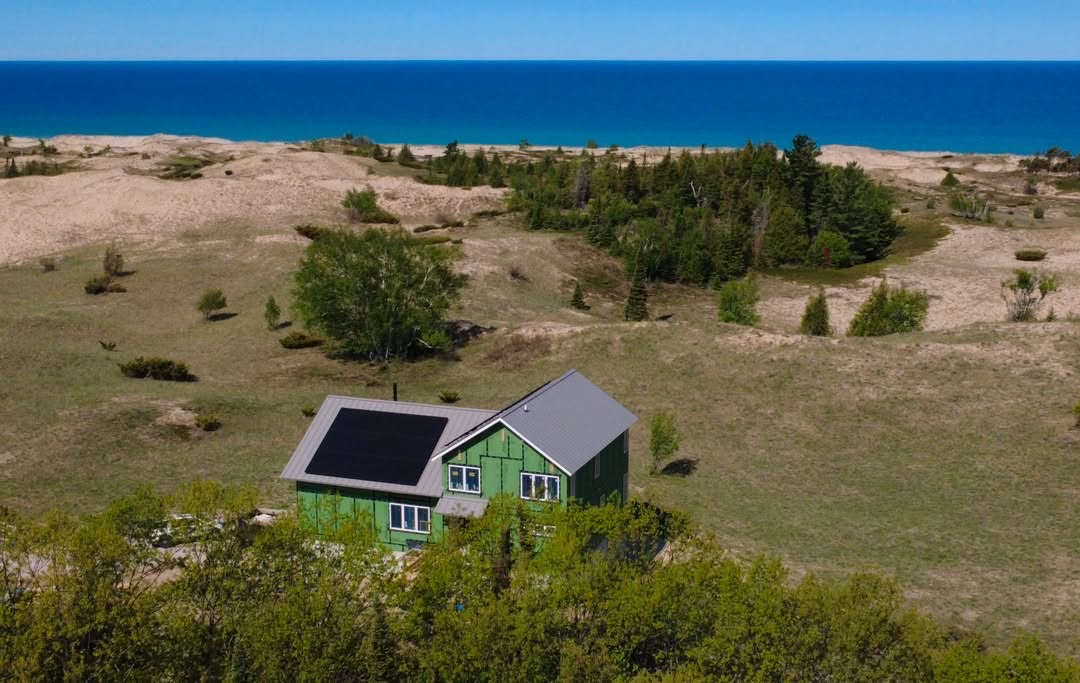 roof mounted solar panels for a newly built residence in Leelanau County in Northern Michigan