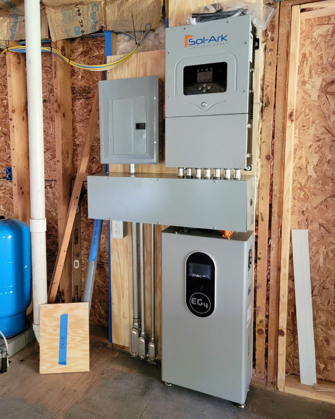 Sol-Ark and EG4 solar battery backup installation for a remote cabin in Mackinac County in Michigan's Upper Peninsula