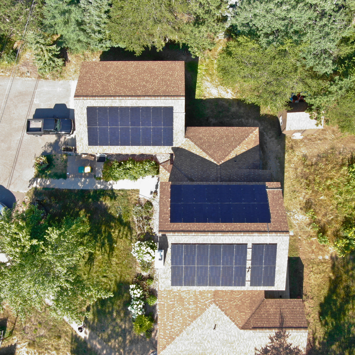 roof-mounted custom solar design for a luxury property in the Keweenaw Peninsula