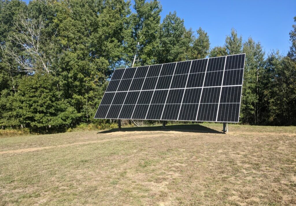 Front view of outdoor solar panel